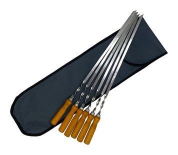Набір 6 шампурів 580&times;10&times;2 мм у чохлі | MZAVOD 1789906316 фото